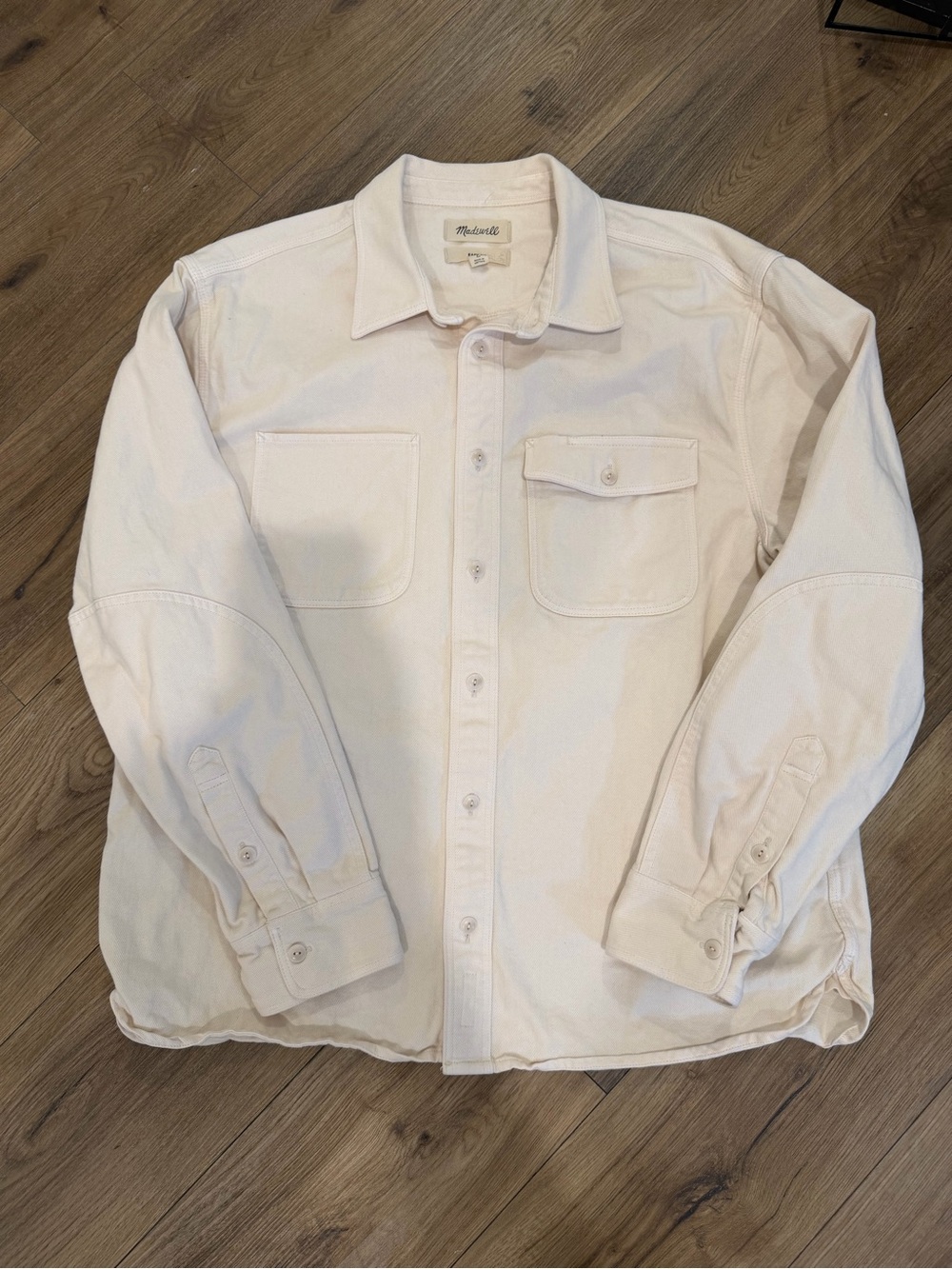 Madewell Men's Light Cream Utility Shirt Jacket